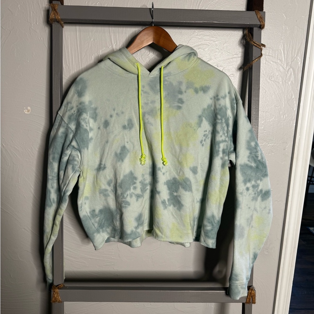 Wild Fable Mint Green Tie Dye Cropped Hoodie